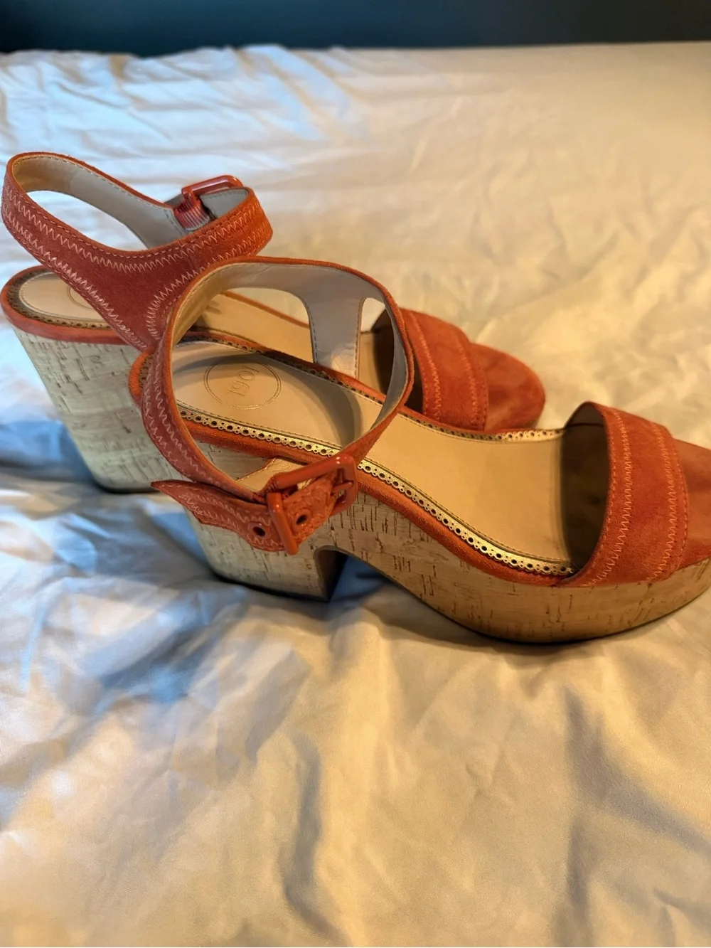 Women's Orange Suede platform Sandals